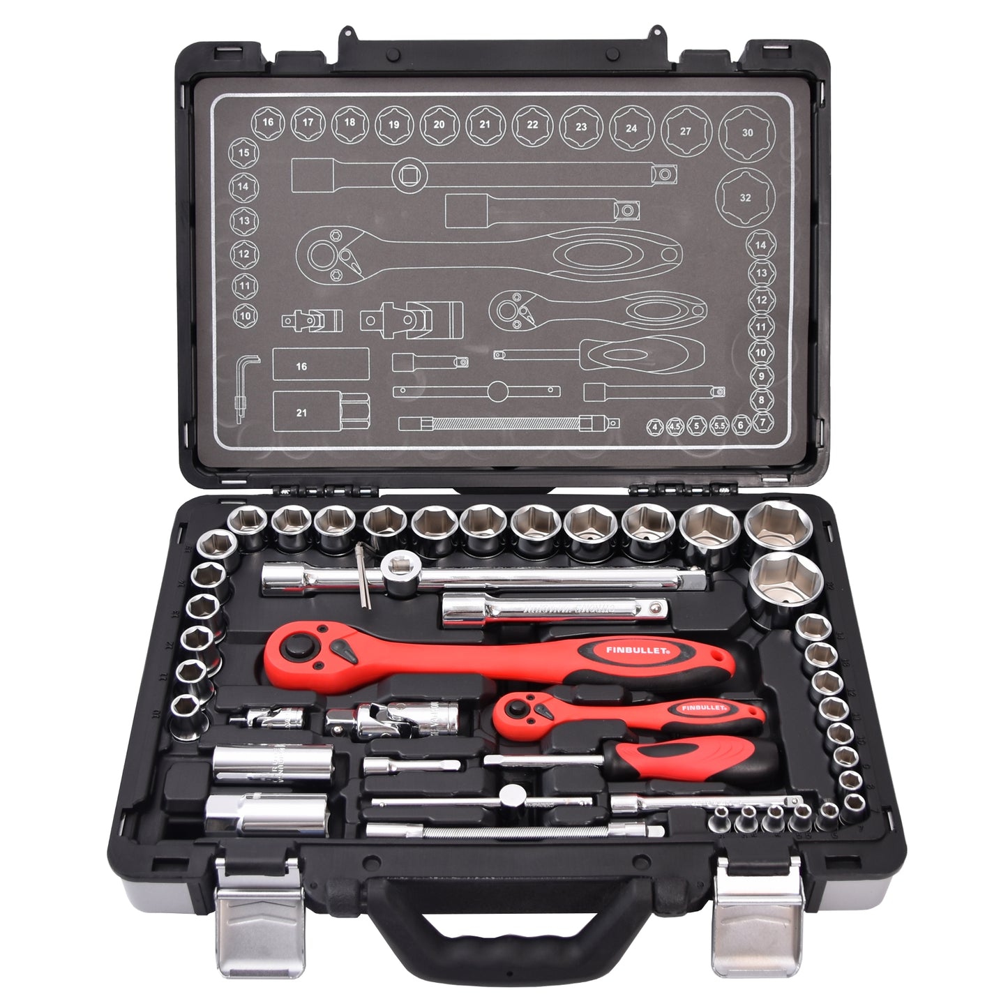 Finbullet Hylsysarja 1/2" & 1/4" 48-os