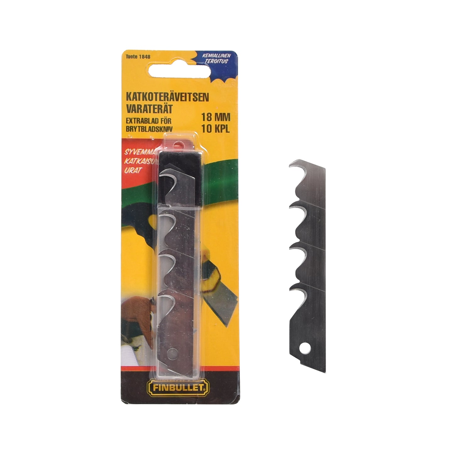 Koukkumattoveitsenterä 10 kpl 0,6x18x100 mm ruostumaton teräs