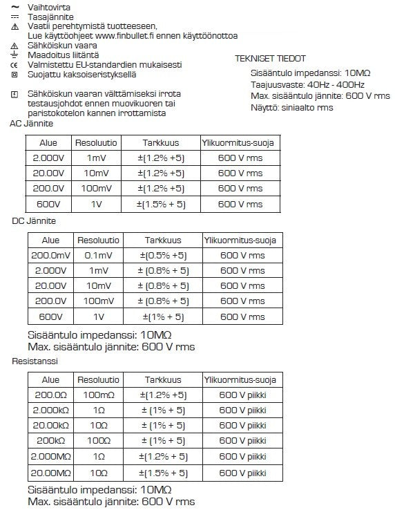 AXXEL Digitaalinen pihtimittari CAT III