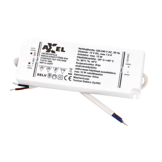 AXXEL LED muuntaja 220-240V AC 12W IP44