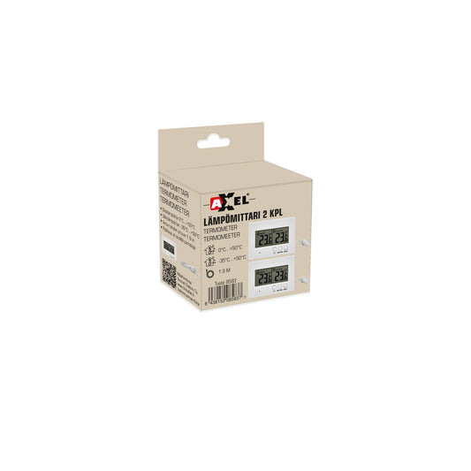 Axxel Lämpömittari sisä/ulkokäyttöön 2 kpl