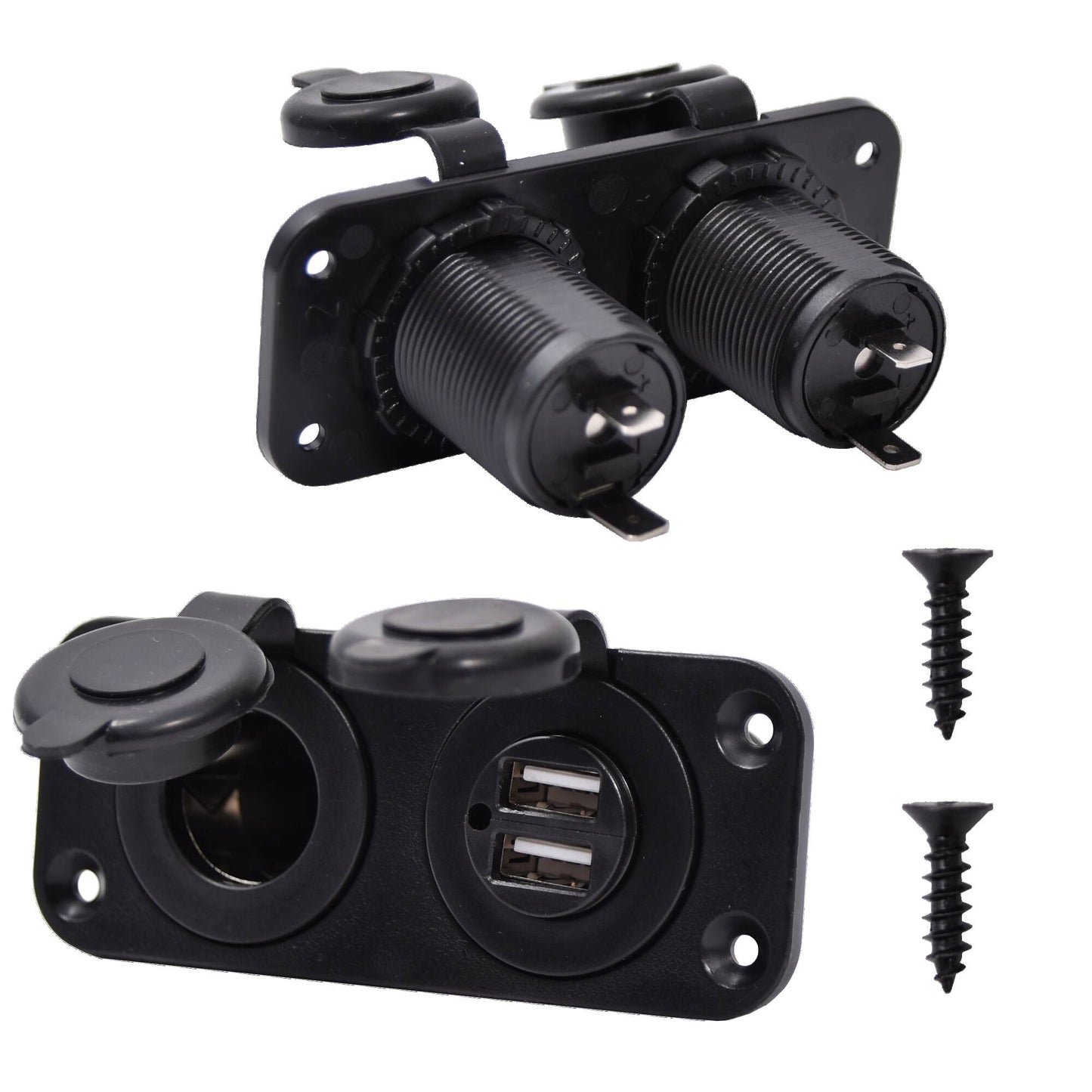 Axxel Latausportti 2xUSB tupakansytyttimellä IP44