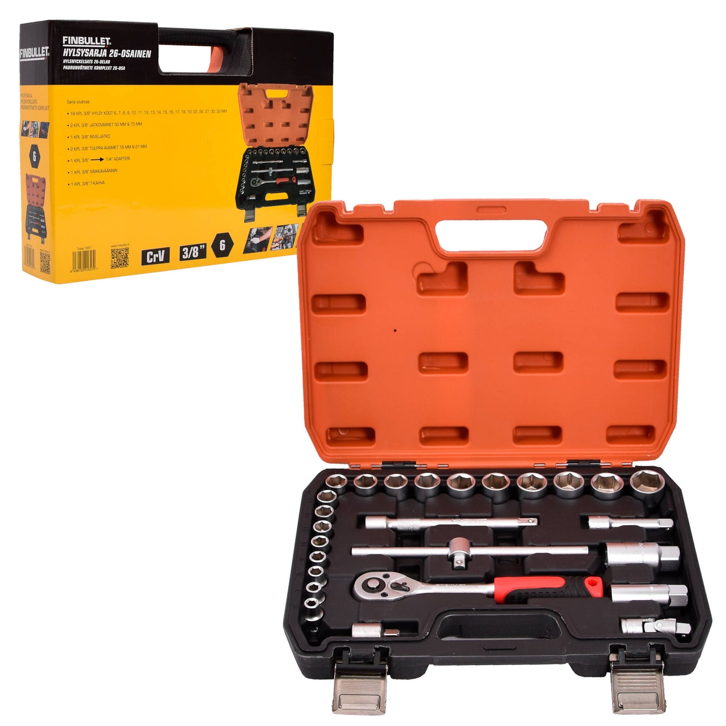Finbullet Socket set 3/8" 26-pcs