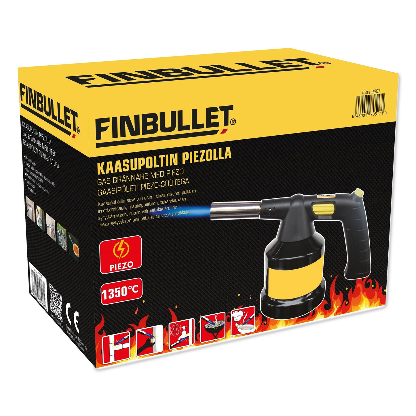Finbullet Kaasupoltin piezolla 190g patruunalle