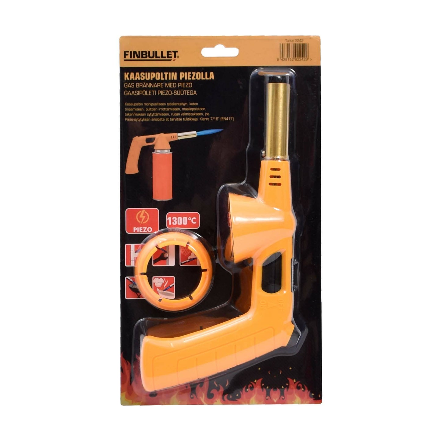 Finbullet Kaasupoltin piezolla 7/16" kierteellä