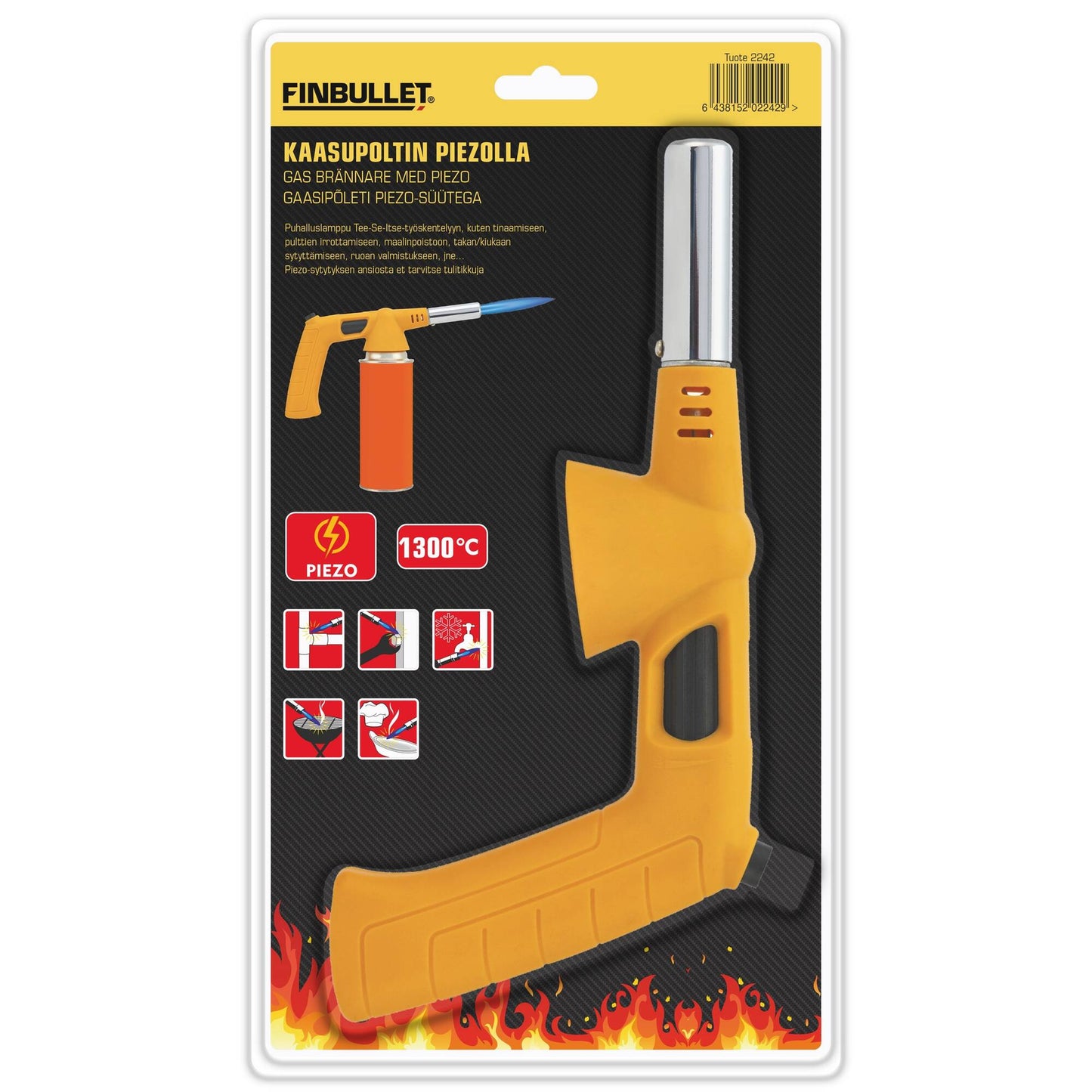 Finbullet Kaasupoltin piezolla 7/16" kierteellä