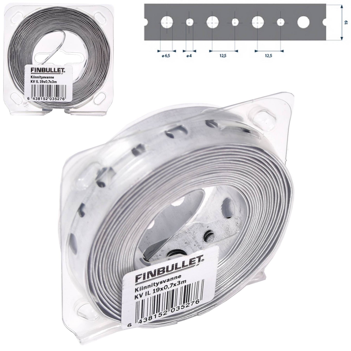 Finbullet Kiinnitysvanne 19 mm x 0,7 mm