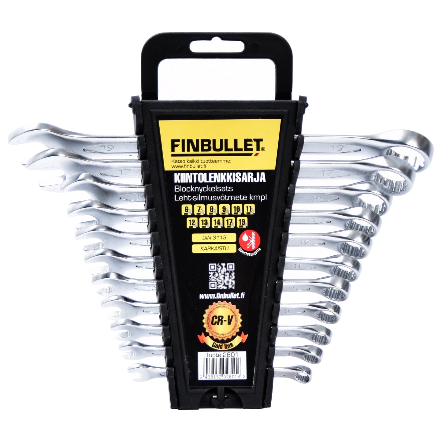 Finbullet Fixed link wrench set 11 parts 6-19 mm