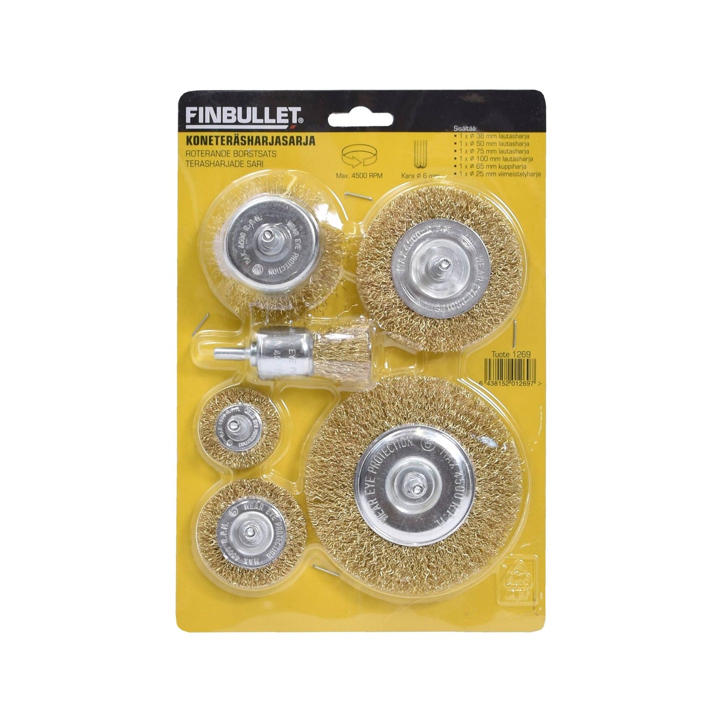 Finbullet Machine steel brush set 6-piece