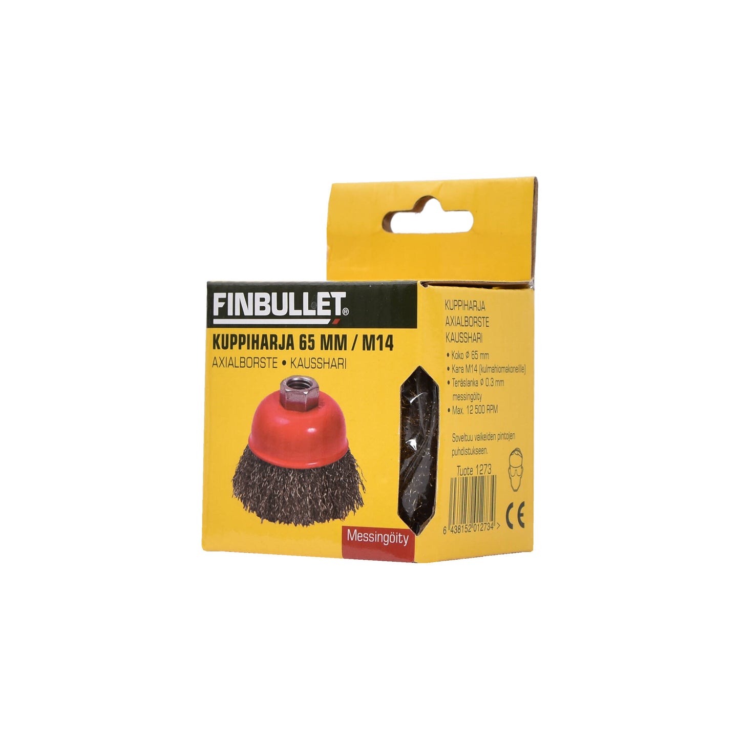 Finbullet Cup brush brass plated for angle grinder 65 mm M14