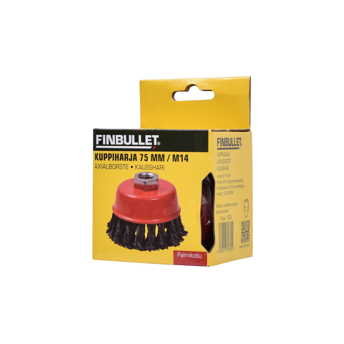 Finbullet cup brush for 75 mm angle grinder