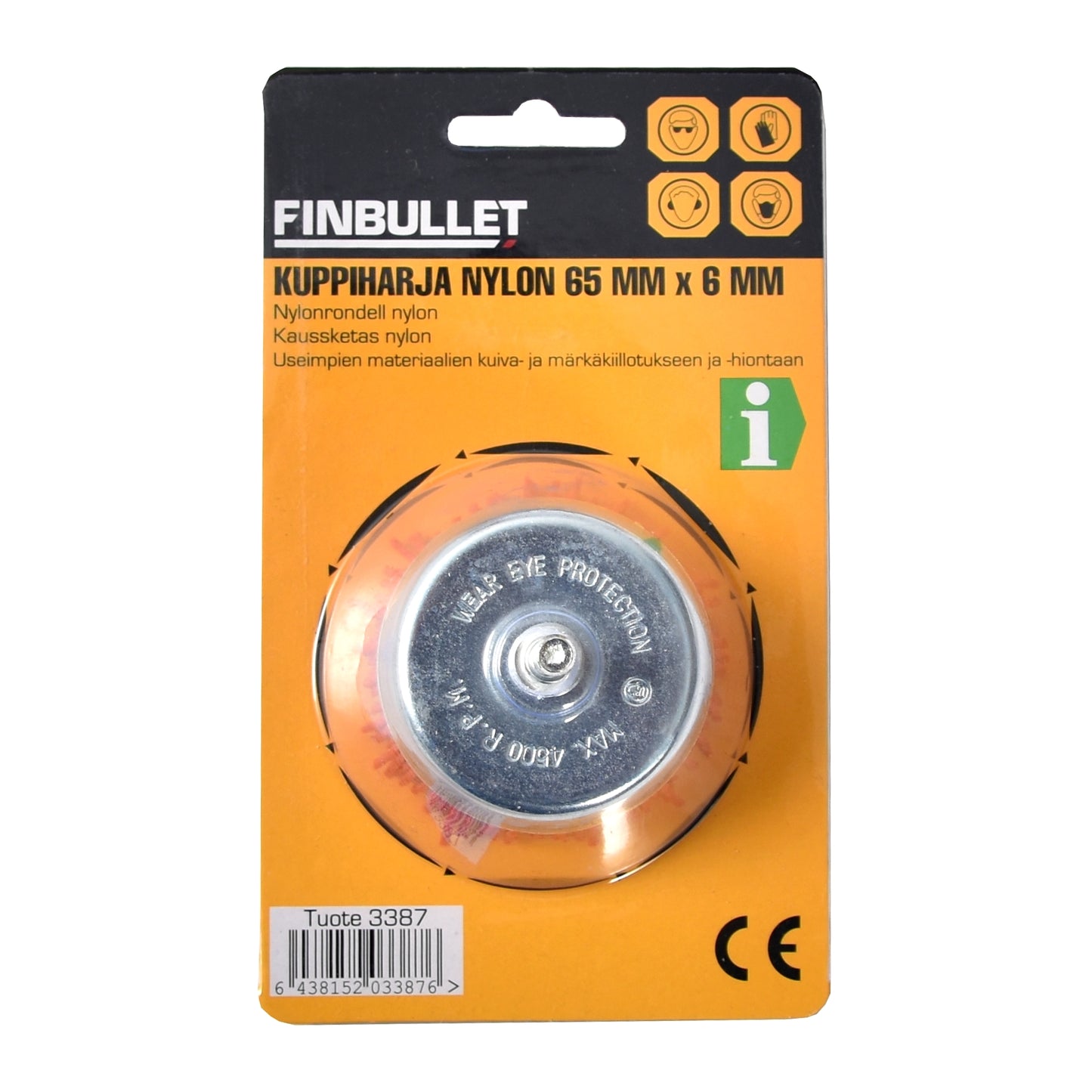 Finbullet Cup brush nylon 65 mm x 6 mm