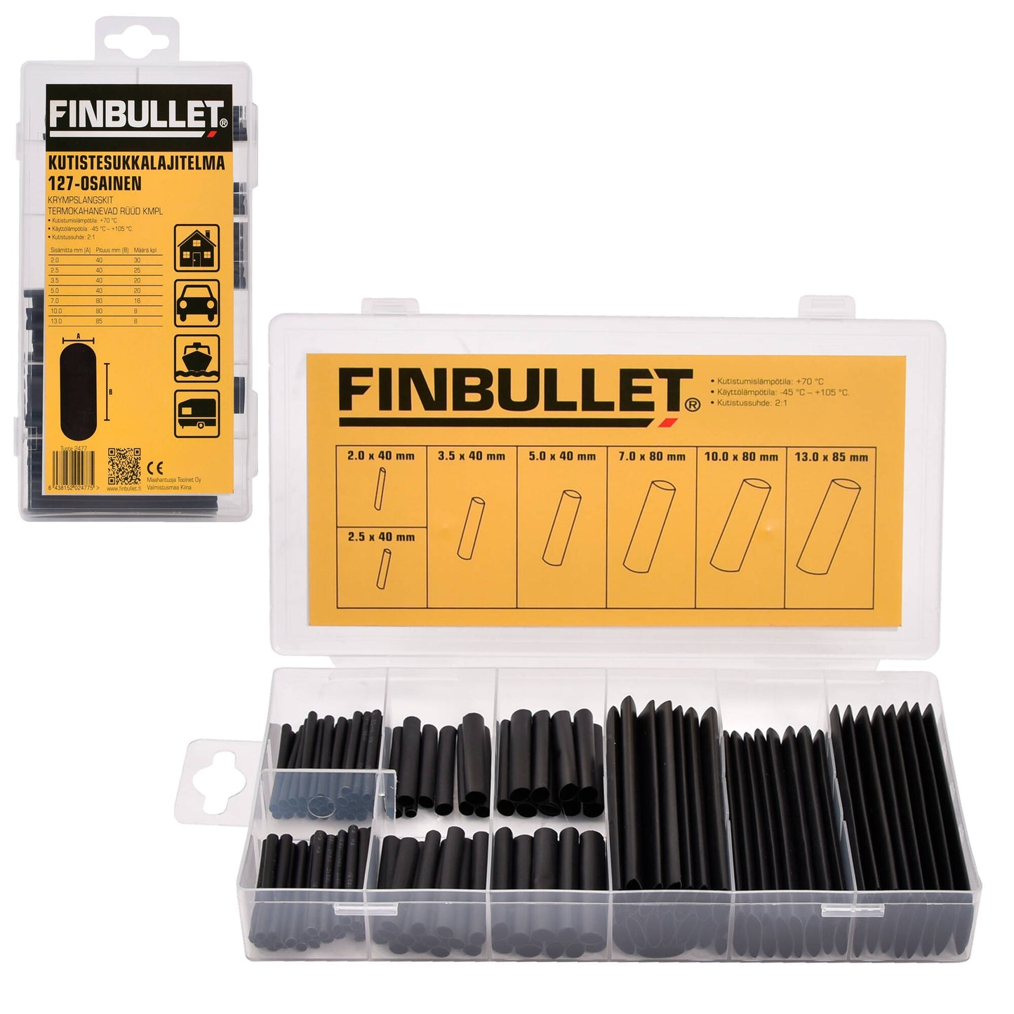 Finbullet Shrink socks assortment 127 parts