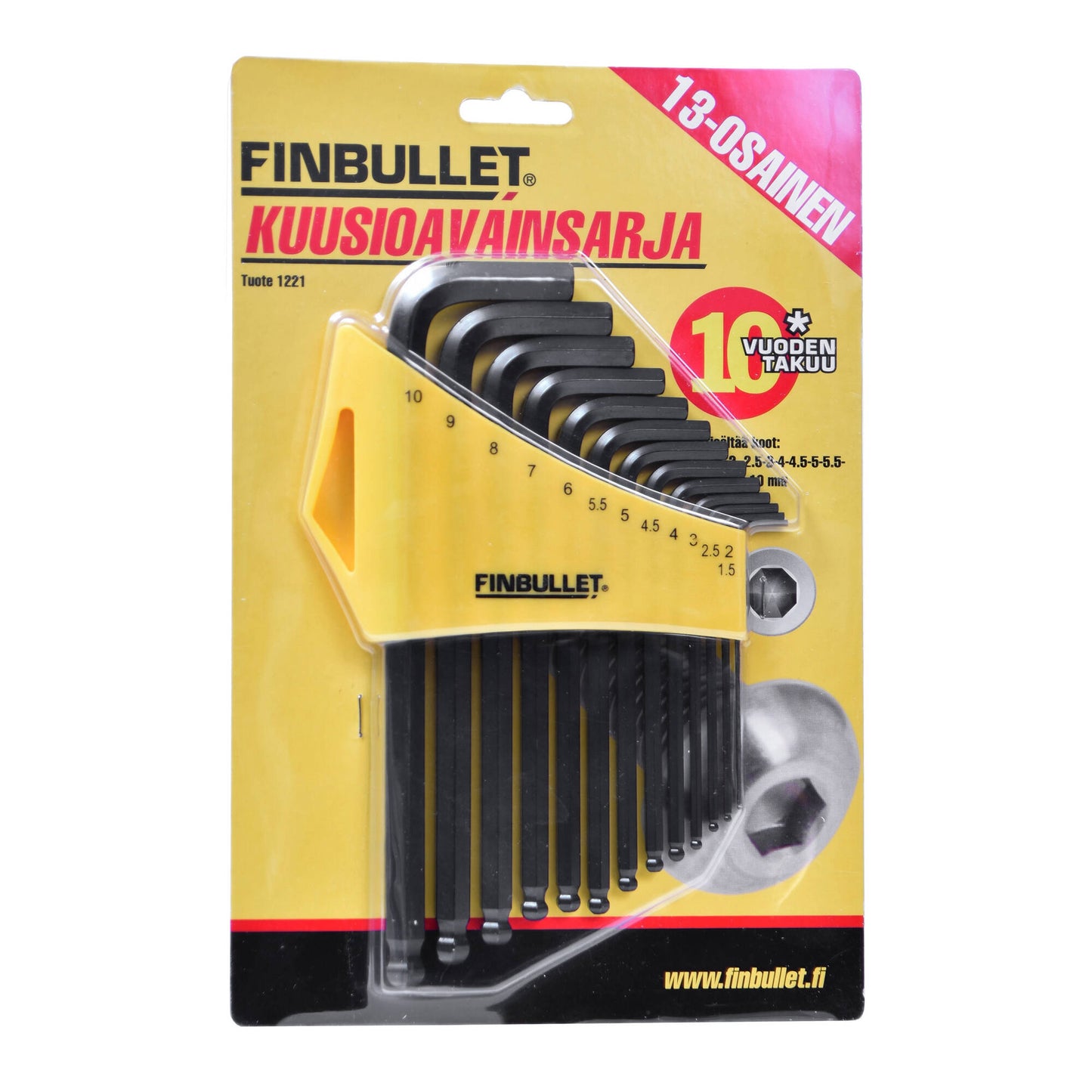Finbullet Allen key set 13-piece 1.5-10mm