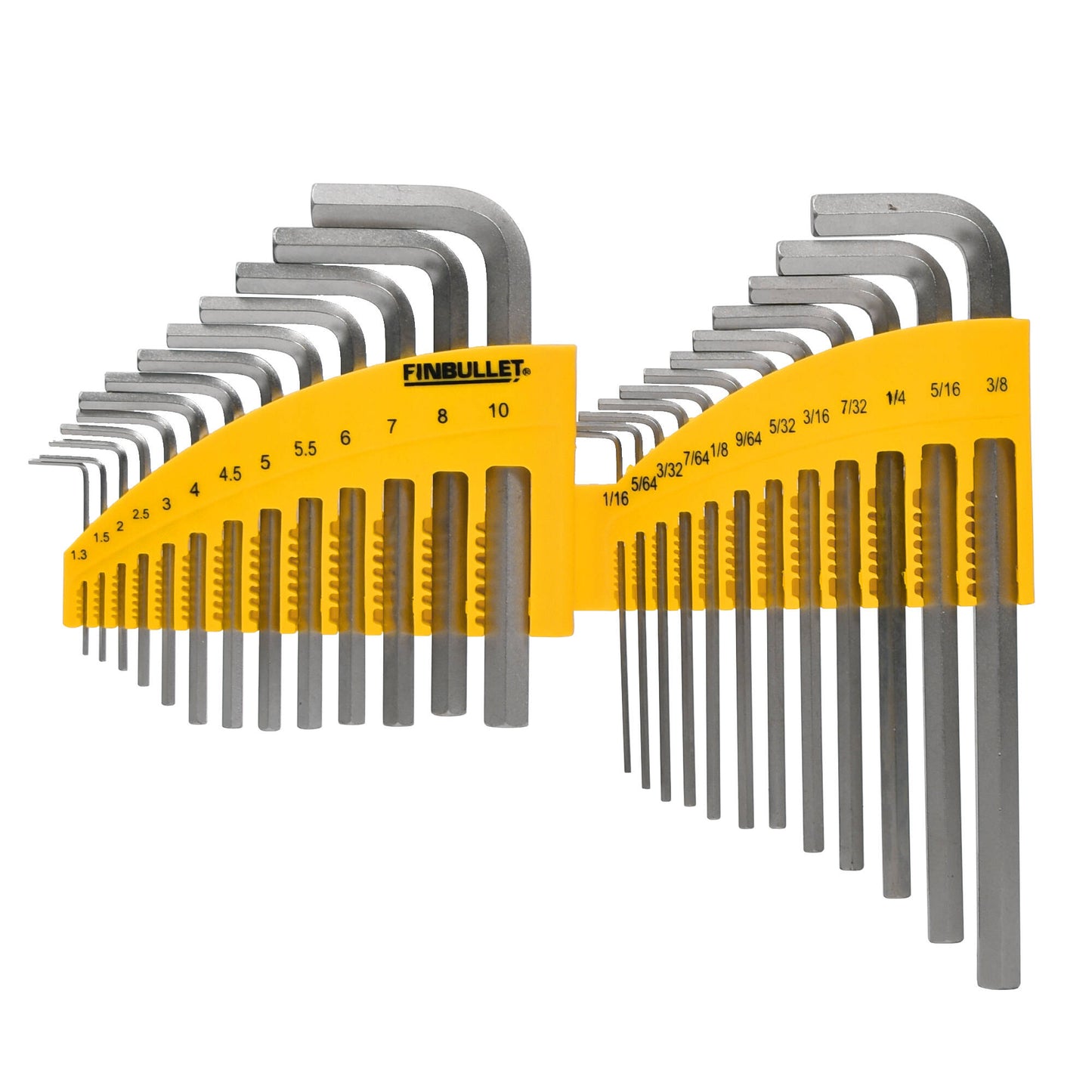 Finbullet Allen key set 25-piece 1.30-10mm & 1/16-3/8"