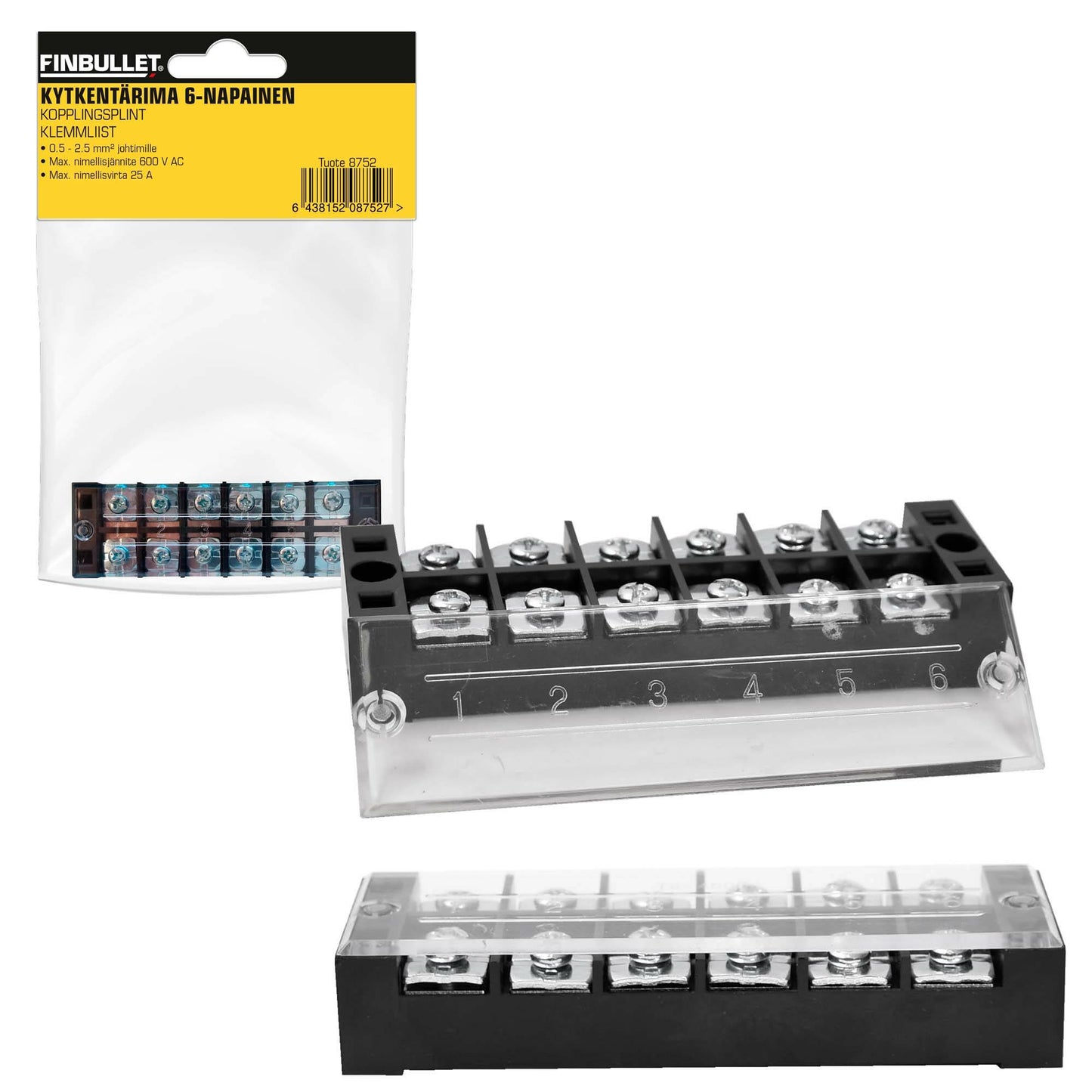 Finbullet Kytkentärima 6-napainen 0.5-2.5mm²