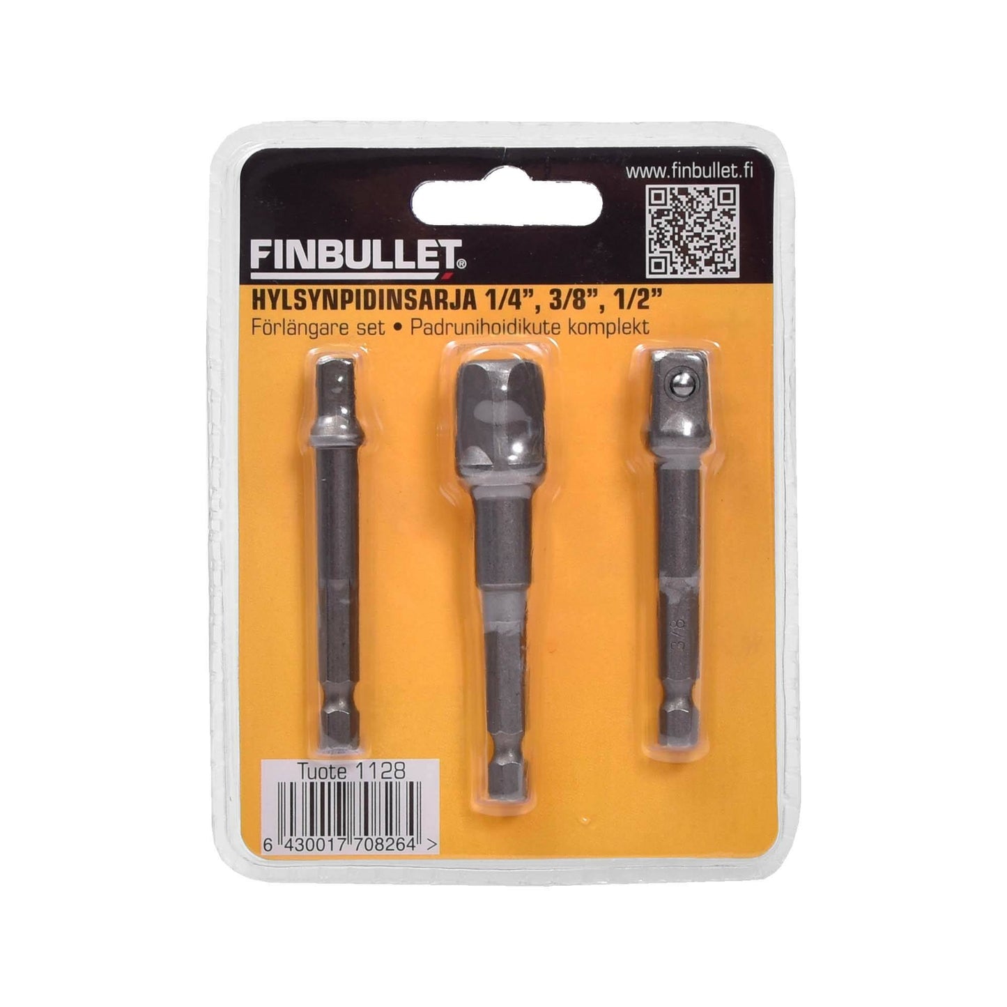 Finbullet Liitinvarsisarja porakoneelle 1/4" kara 3kpl
