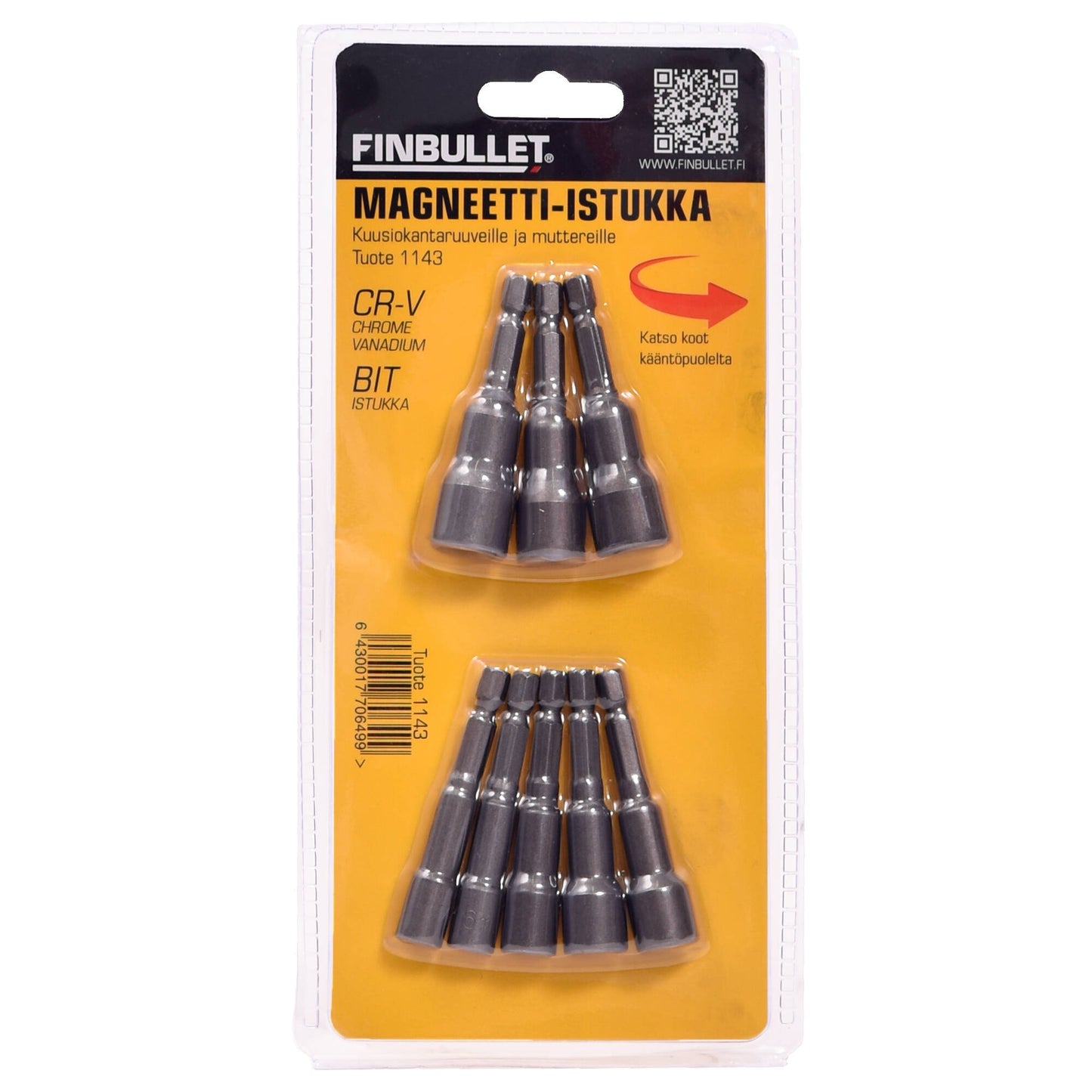 Finbullet Magneettihylsysarja 6-13mm 65mm