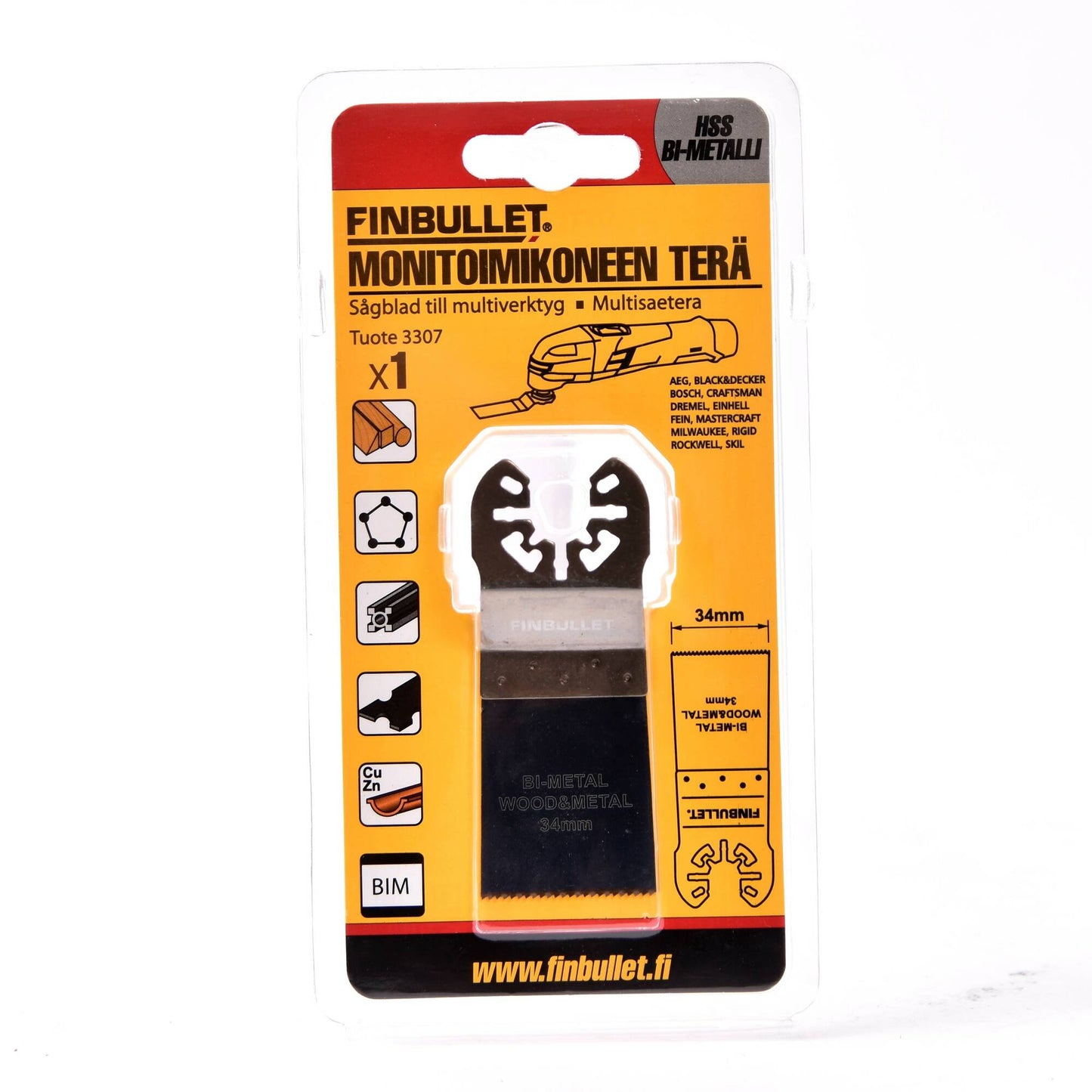 Finbullet Monitoimikoneen terä Bi-Metal 34mm