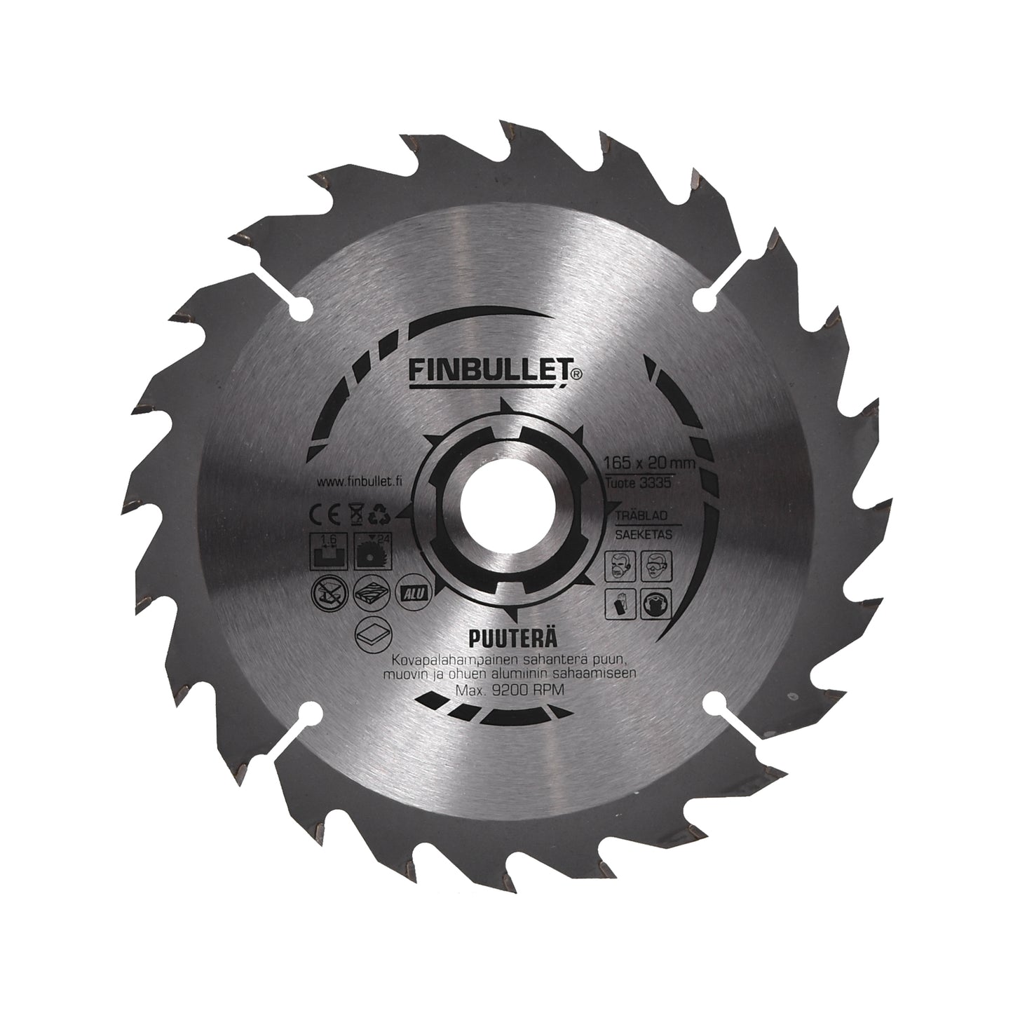 Finbullet Pyörösahanterä 165 mm 24 hampainen