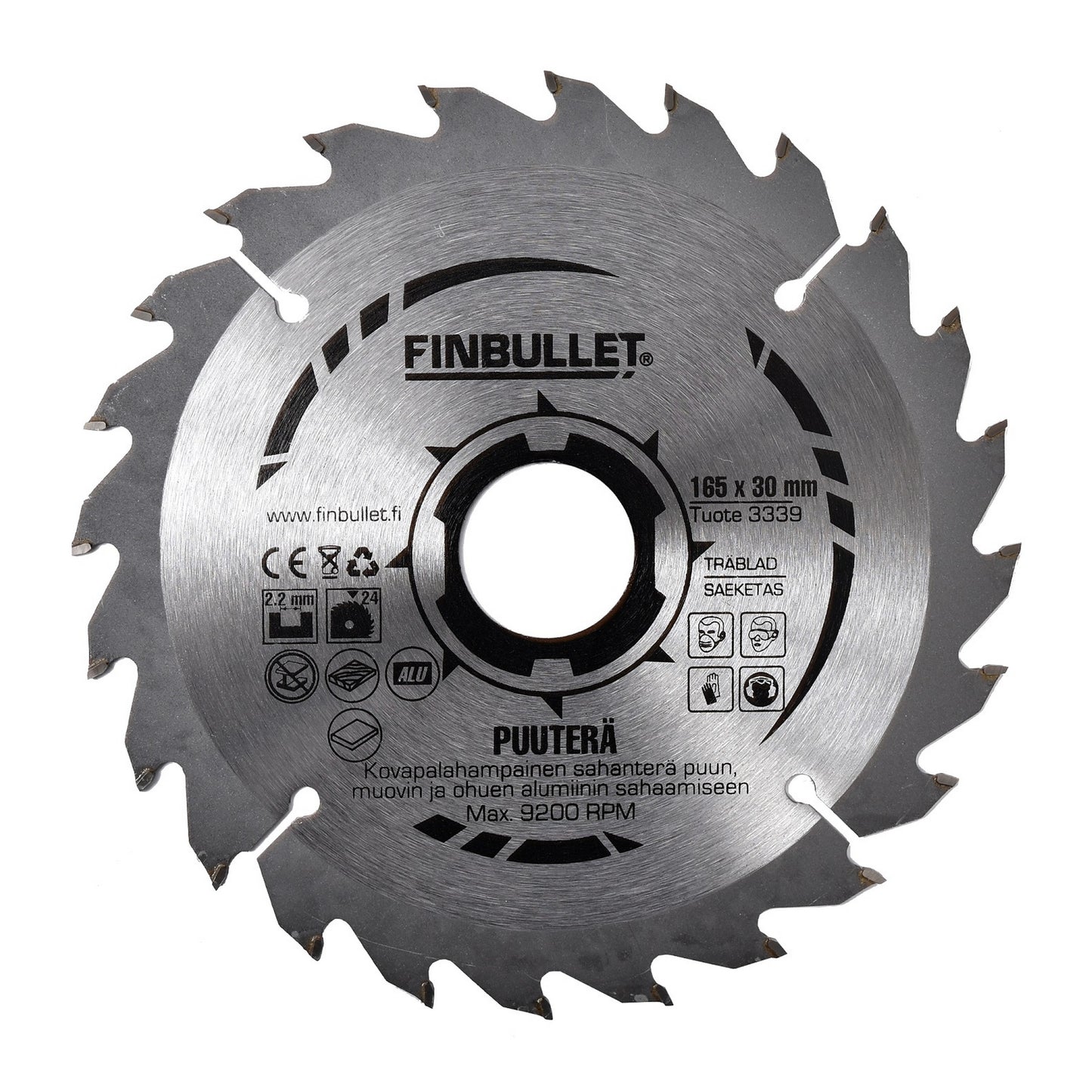 Finbullet Pyörösahanterä 165 mm 24 hampainen