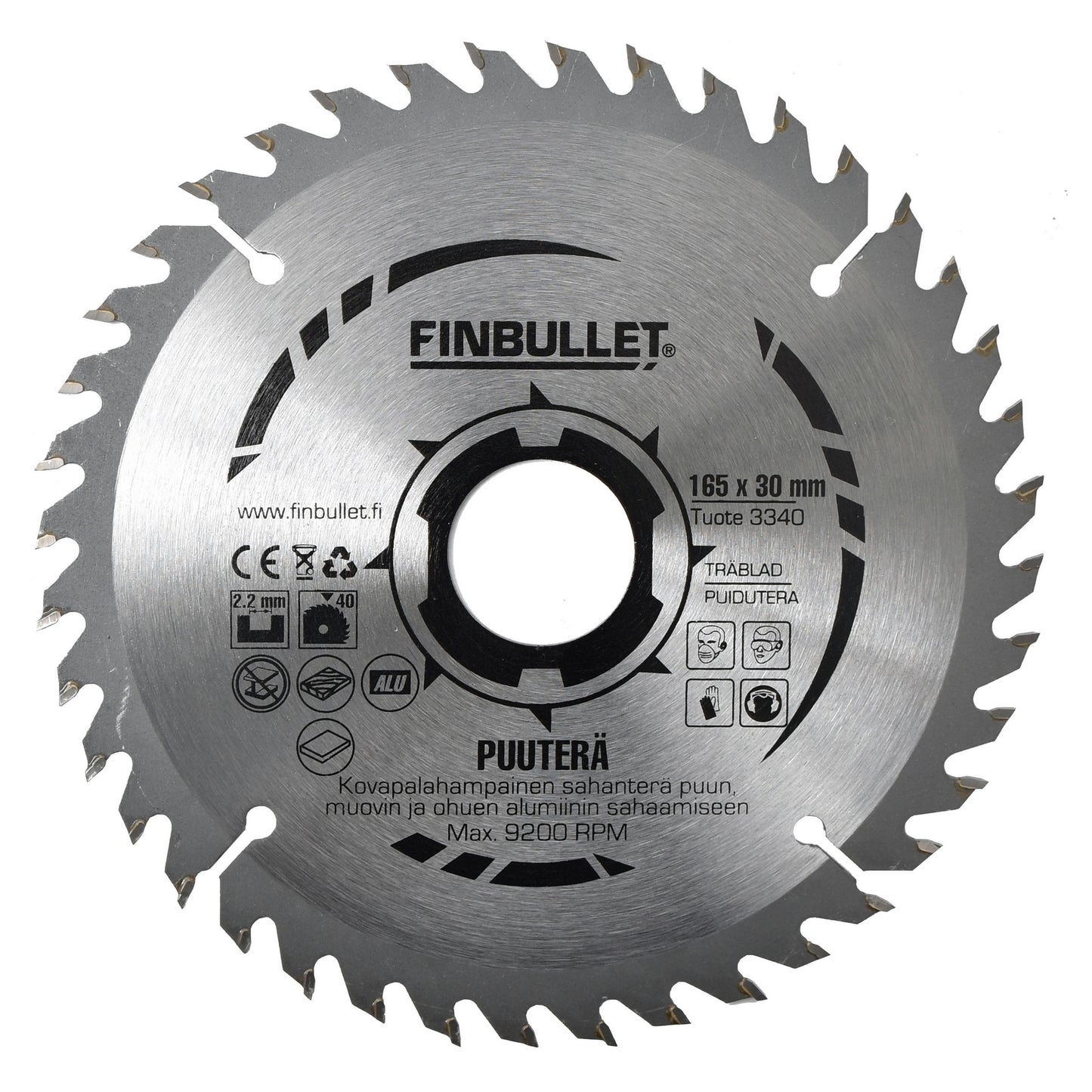 Finbullet Pyörösahanterä 165 mm 40 hampainen