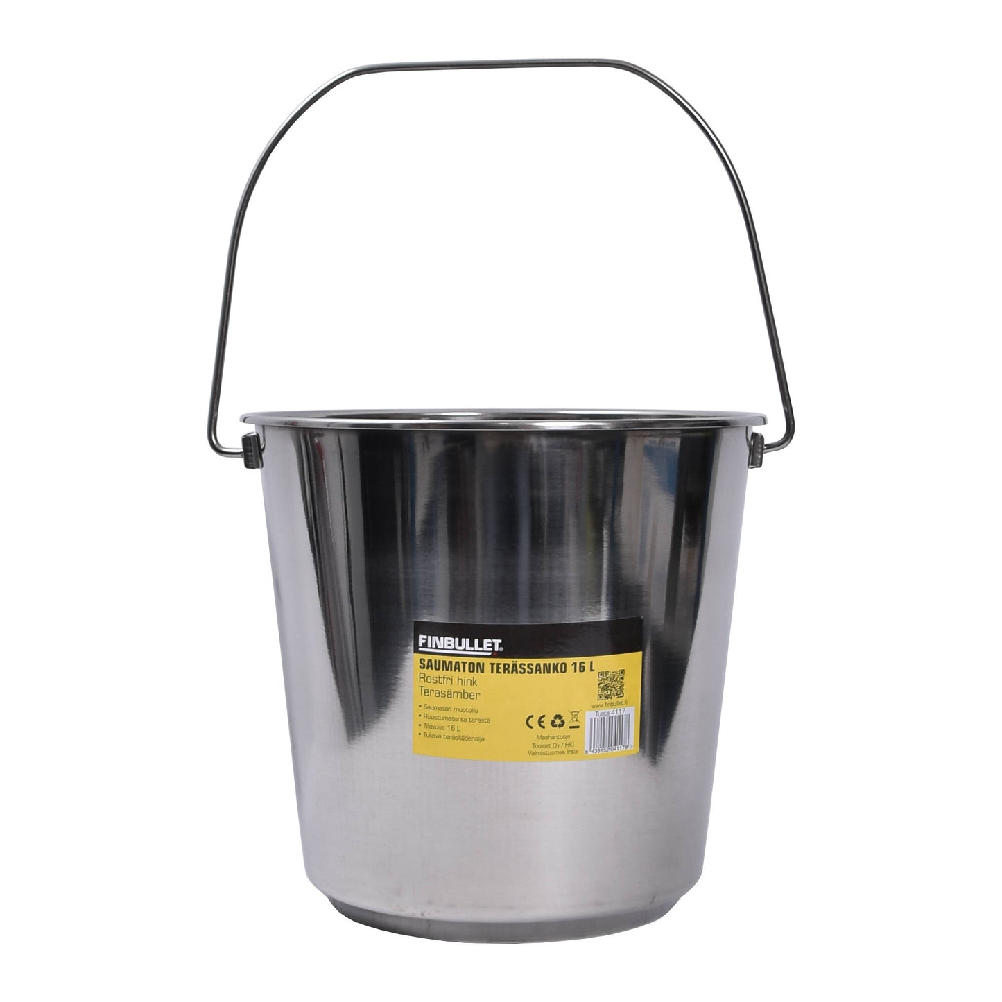 Finbullet Bucket seamless stainless steel 16L