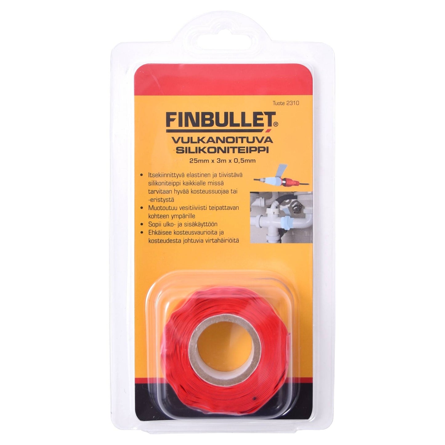 Finbullet Silicone tape 3mx25mm, 0.5mm