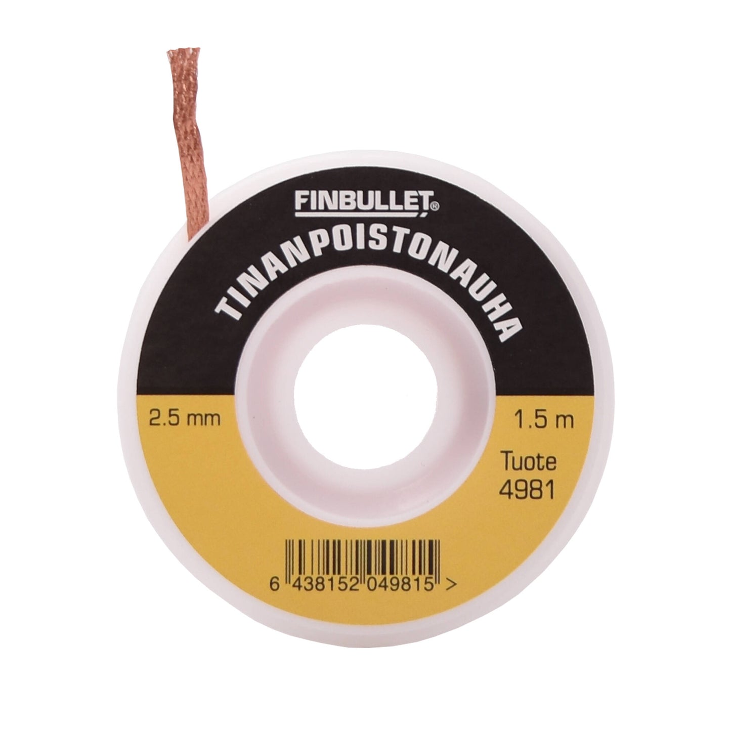 Finbullet Tin removal tape 2.5mm x 1.5m