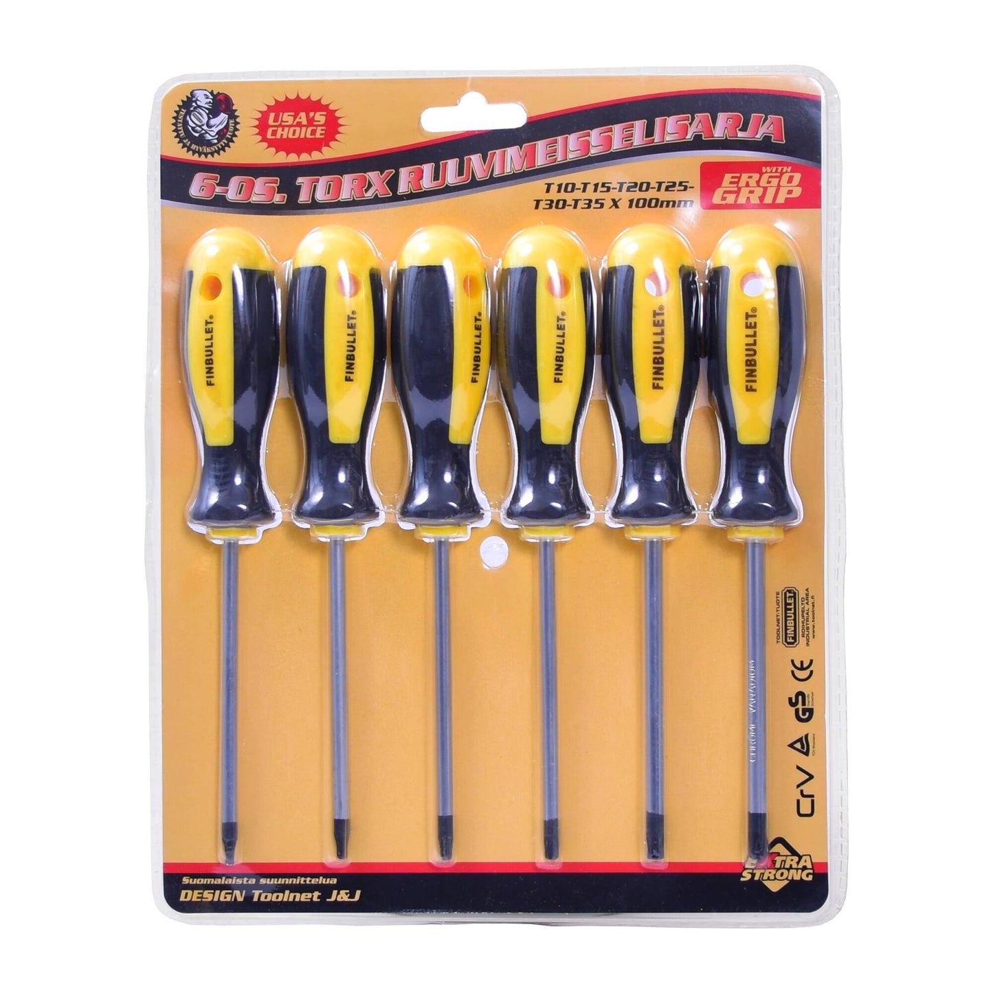 Finbullet Torx screwdriver set 100mm 6-pcs