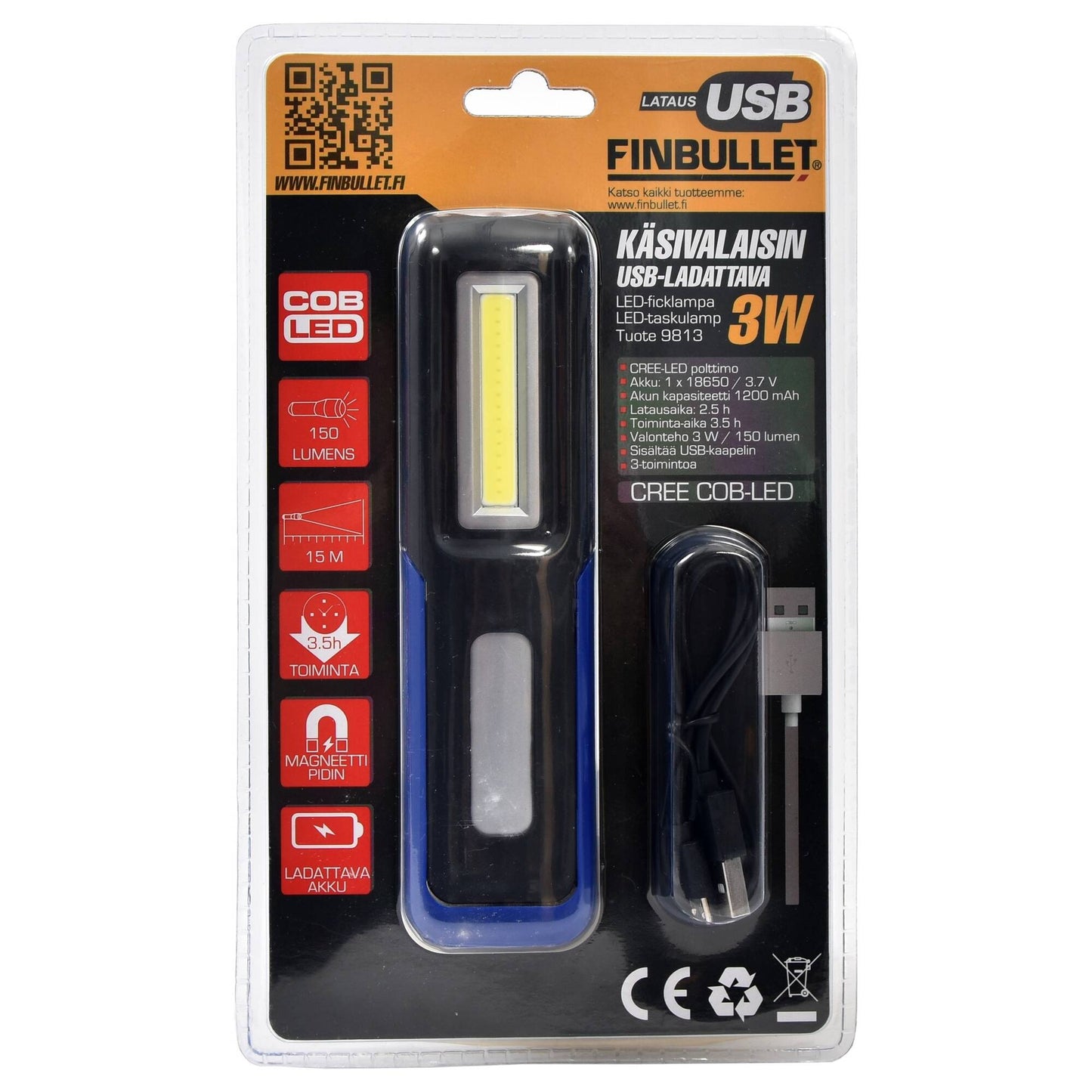 Finbullet Work light USB-Rechargeable 3W