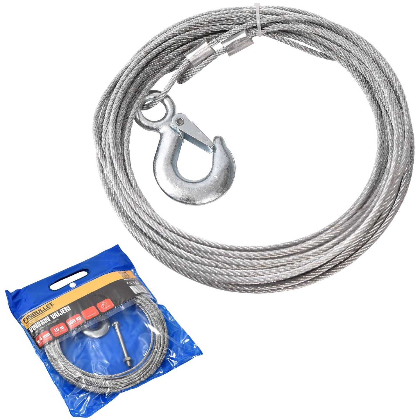 Finbullet winch cable 4mmx15m