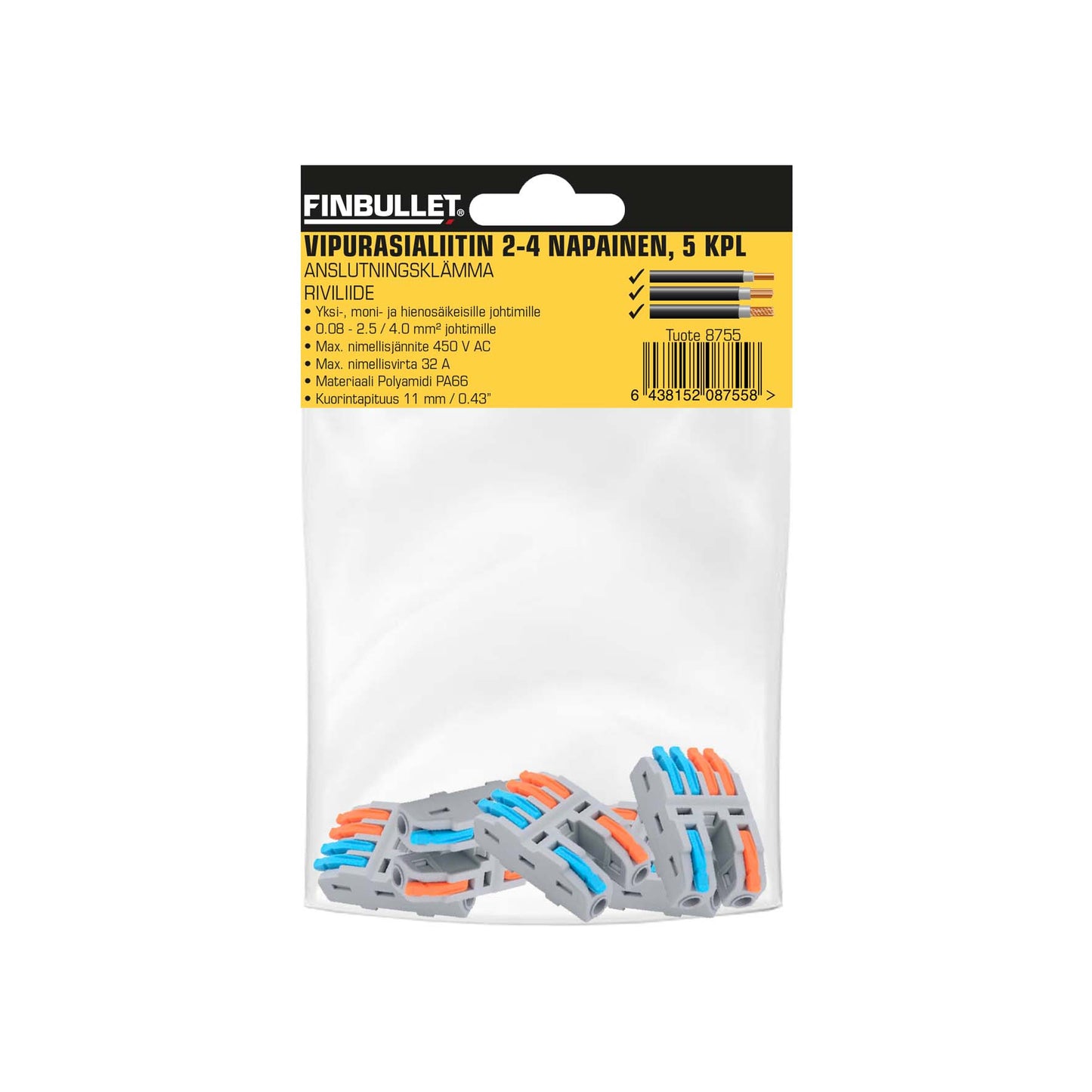 Finbullet Rocker socket connector 2-4 pole 5 pcs