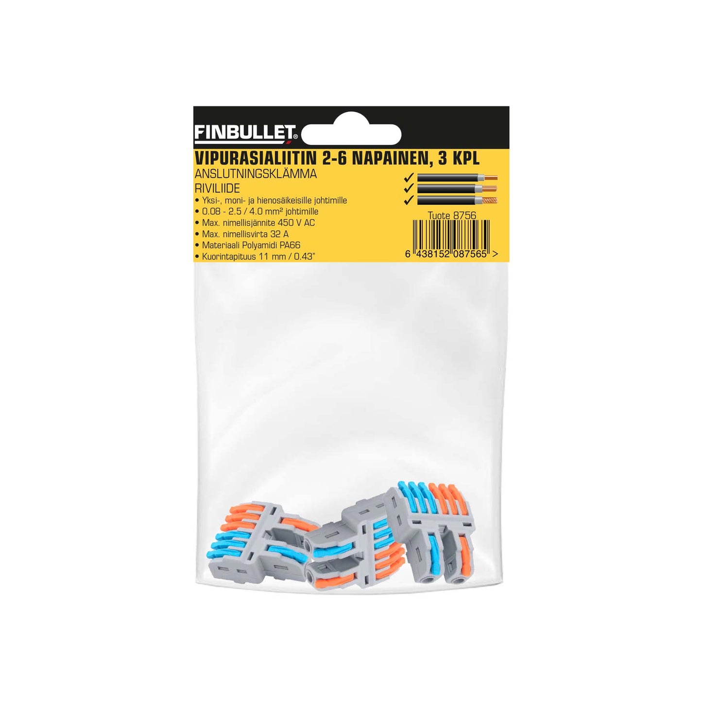 Finbullet Rocker socket connector 2-6 pole 3 pcs