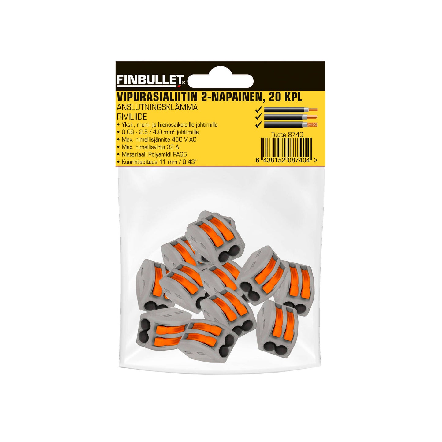 Finbullet Rocker socket connector 2-pole 20 pcs