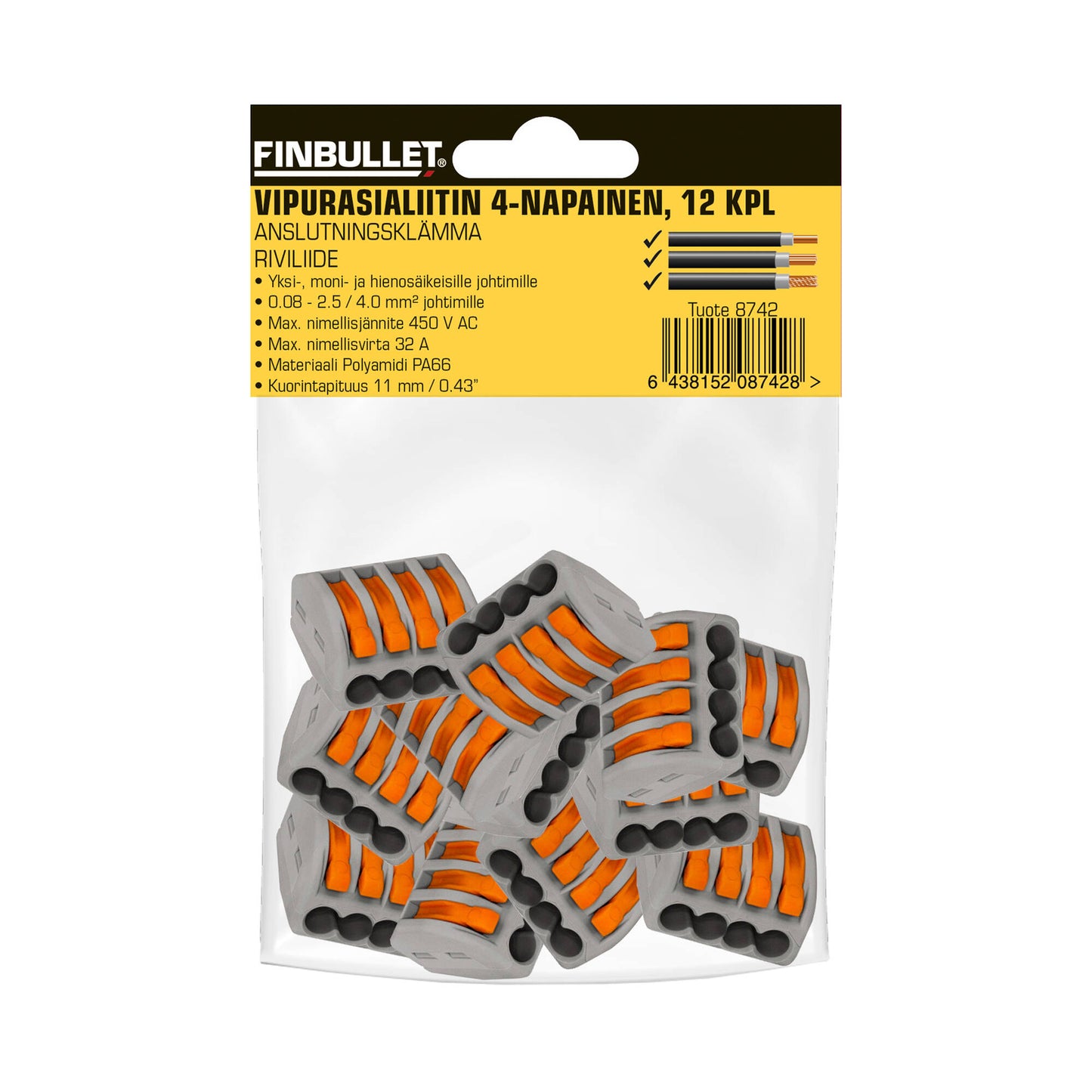 Finbullet Rocker socket connector 4-pin 12 pcs