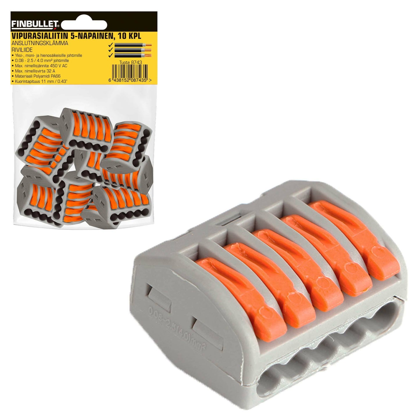 Finbullet Rocker socket connector 5-pin 10 pcs