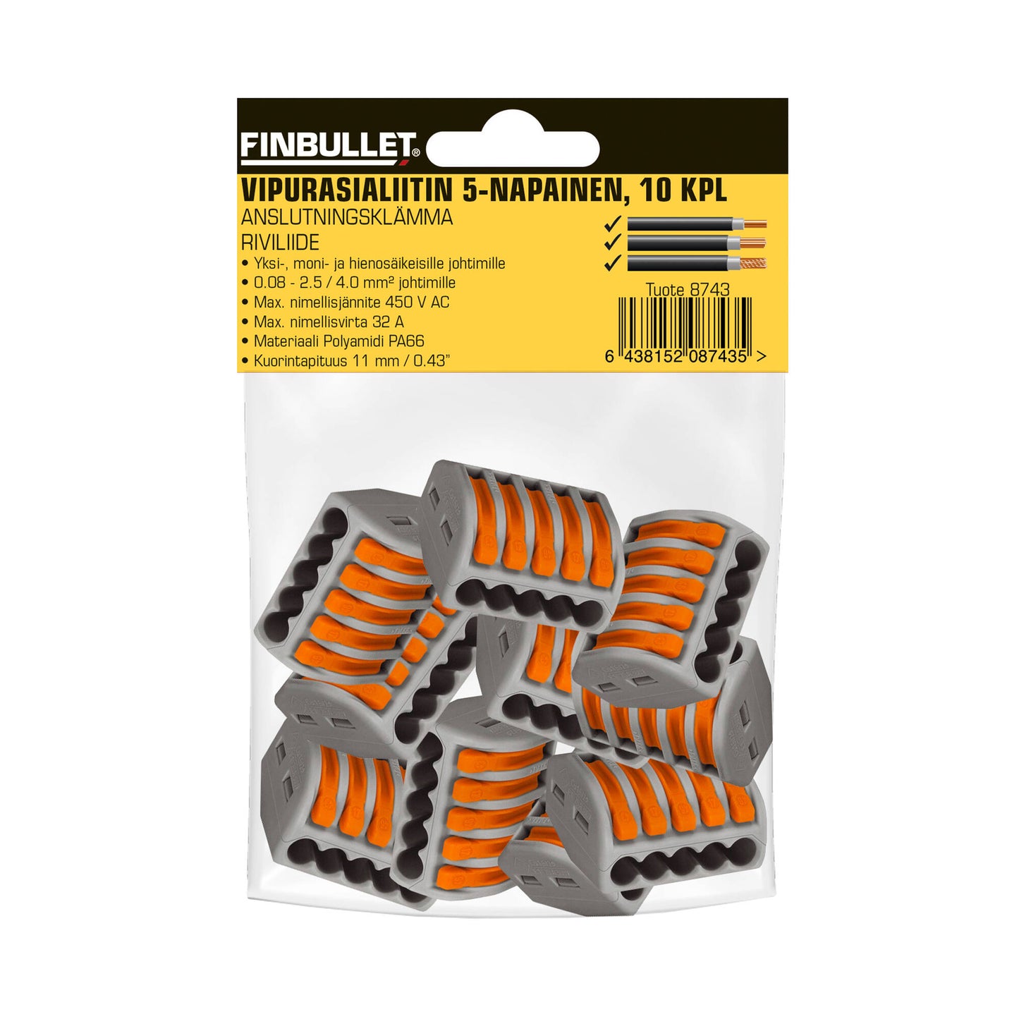 Finbullet Rocker socket connector 5-pin 10 pcs