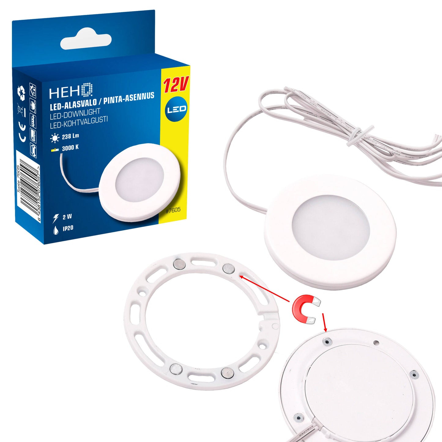 HEHQ LED-alasvalo 12V 2,2W