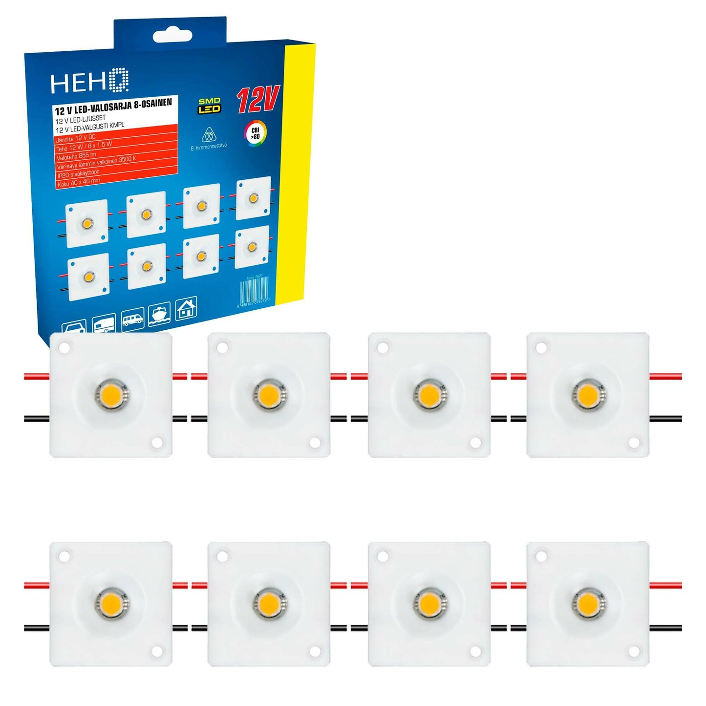HEHQ LED valosarja 8 osaa 12V 12W