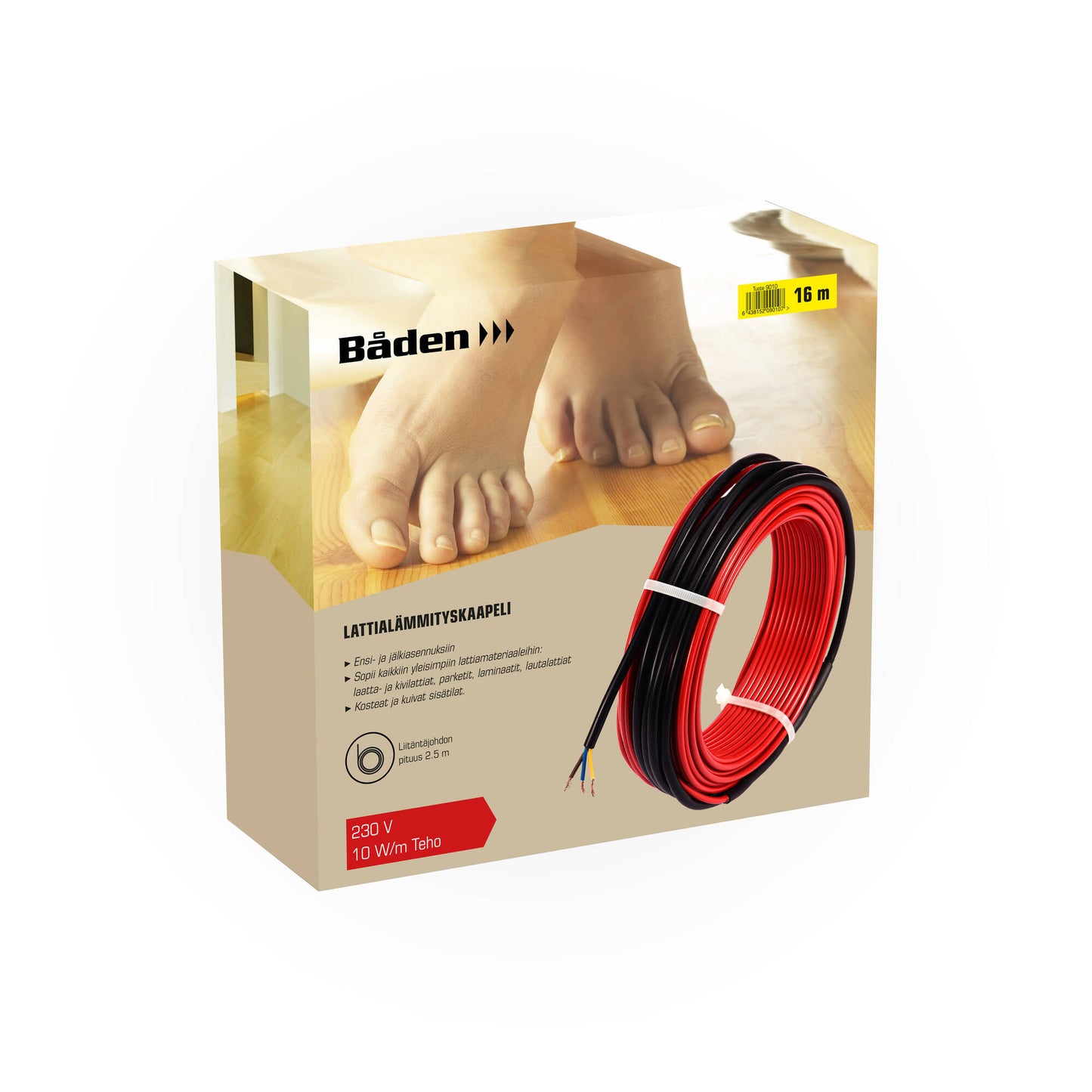 Både floor heating cable 10W/m 230 V