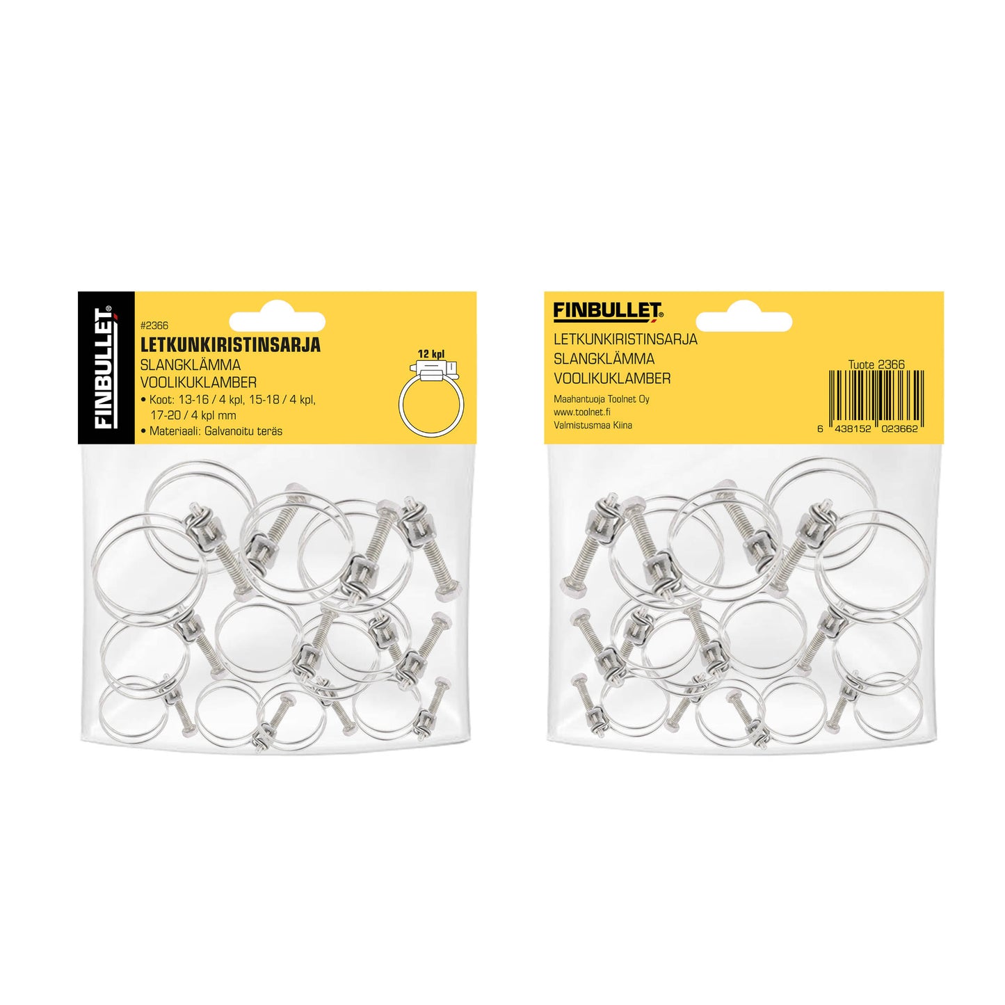 Letkukiristinsarja Lanka 12 kpl 13-16,15-18,17-20 mm x 4 kpl