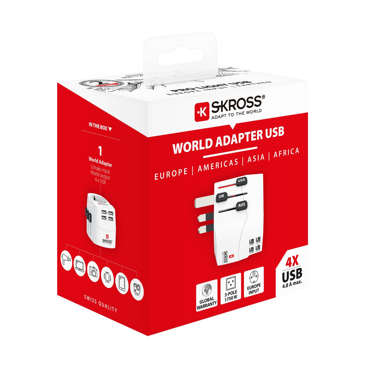 Travel adapter world 4xUSB A 1.302461 1750W