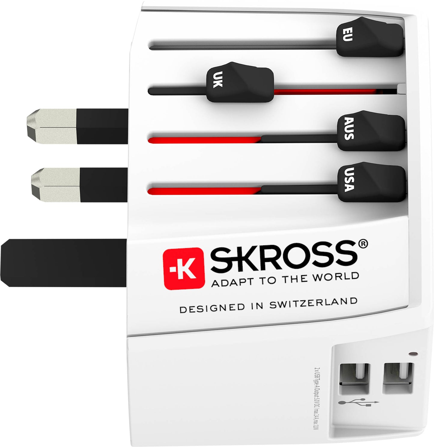 Matkailijan adapteri 2xUSB A 1.302930 world