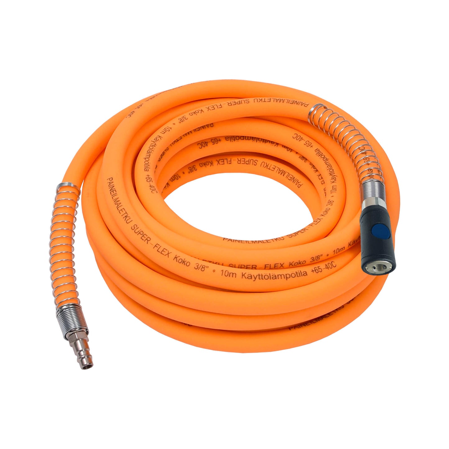 Compressed air hose 3/8" x 10 m with recoil-free safety connector