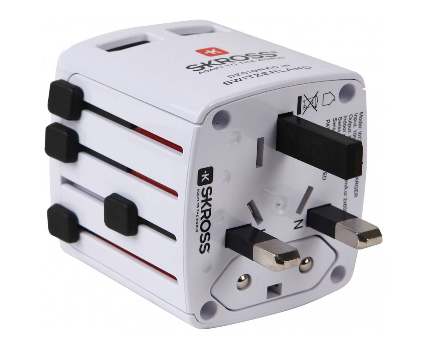 Skross Travel adapter WORLD USB 2.4A, grounded