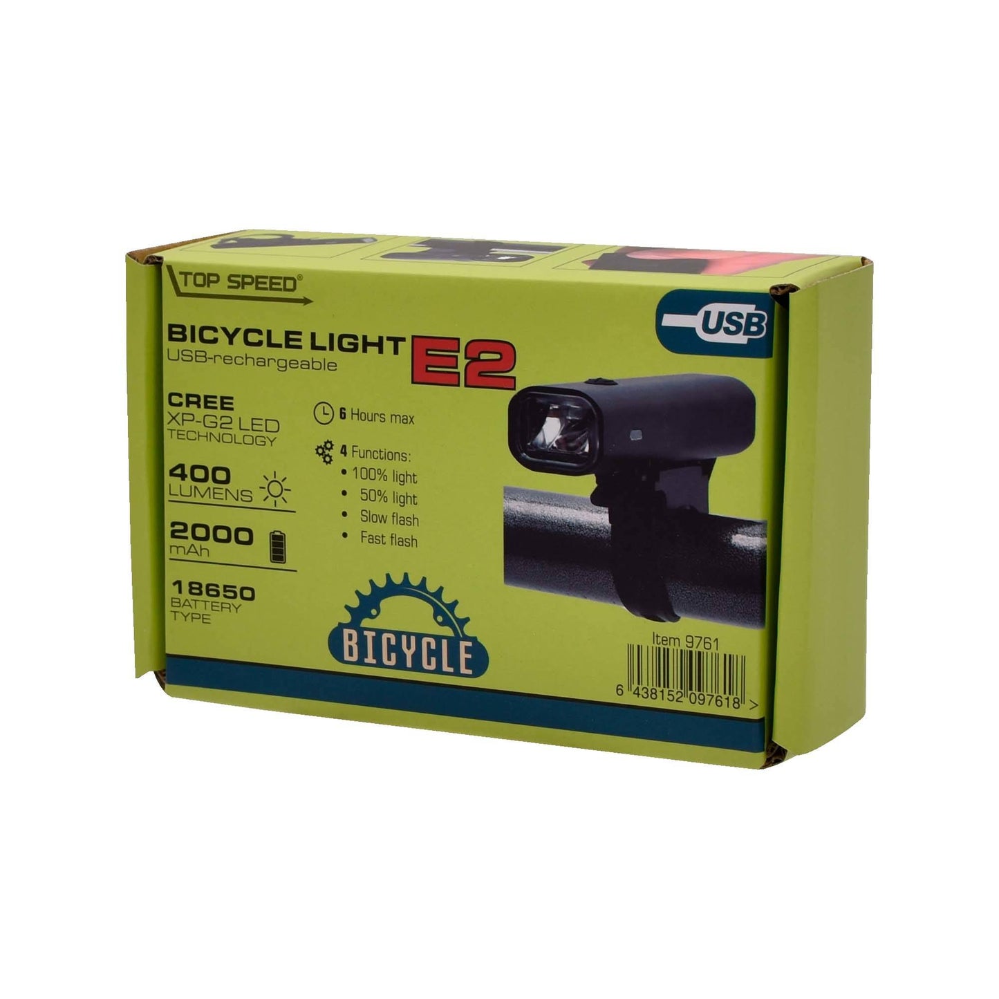 Top Speed Bicycle front light 400lm CREED LED