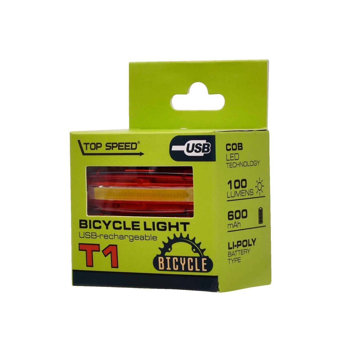 Top Speed Bicycle rear light COB LED 100/50lm