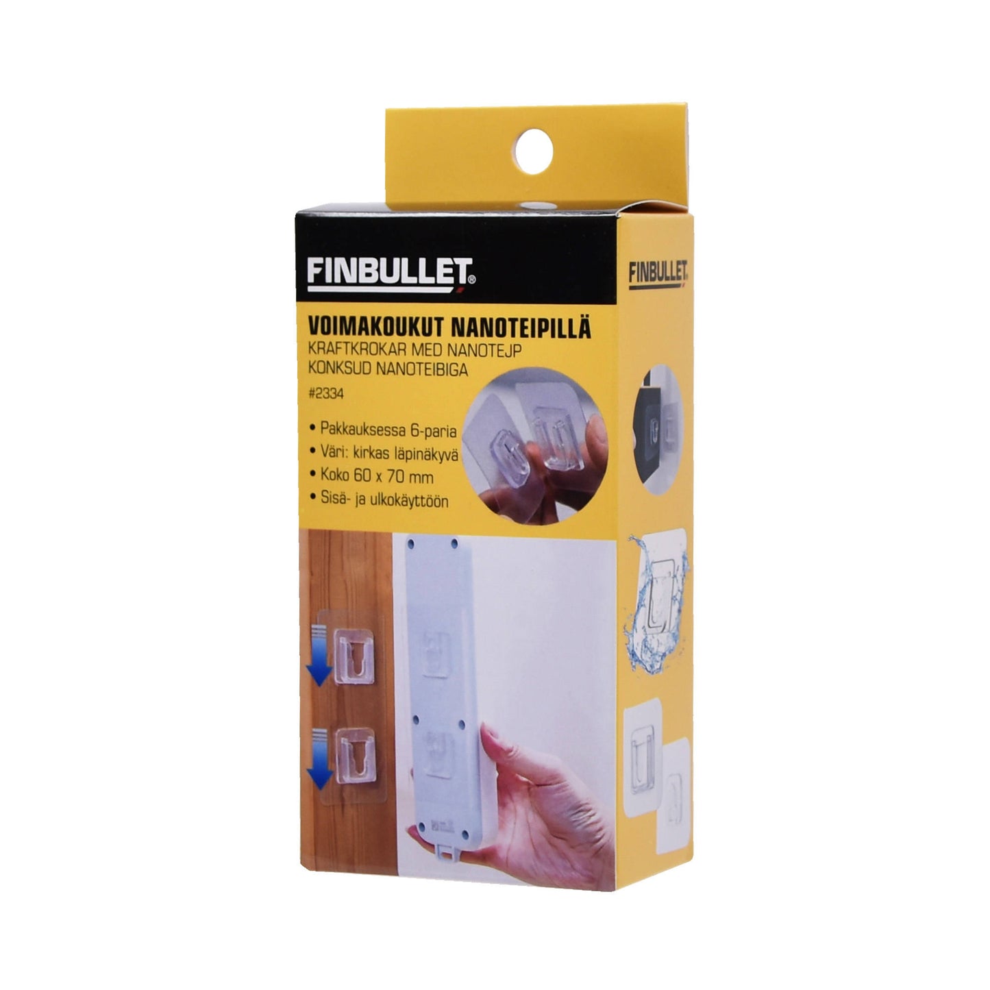 Voimakoukut 60mm*140mm *3par Nanoteippi kiinnityksellä