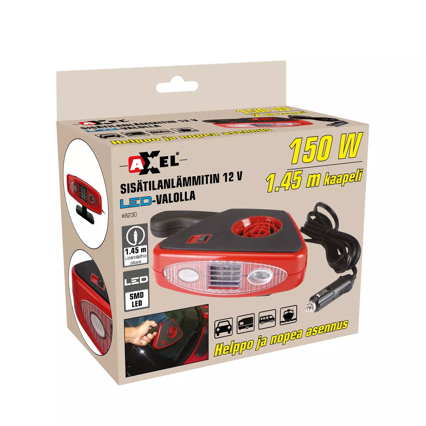 Auton sisälämmitin 12DCV 150W 15A max 80C